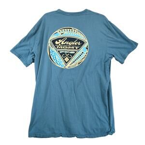 Columbia PFG Angler Mgmt Blue T-Shirt Mens XL Performance Fishing Gear Short Slv